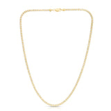 14K Two-tone Yellow Gold 18 3.3mm Fancy Ice Chain Necklace with Lobster Clasp