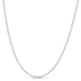 14K White Gold 2.5mm Moon 18 Chain Necklace with Lobster Clasp