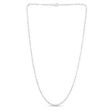 Sterling Silver 2.5mm Moon-cut Bead 16 Chain with Lobster Clasp. Item has rhodium finish.