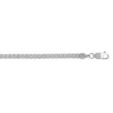 14K White Gold 3.3mm Fancy Ice 18 Chain Necklace with Lobster Clasp