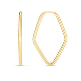 14K Yellow Gold Endless Marquise Hoop Earrings