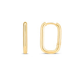 14K Yellow Gold Large Paperclip Huggie Hoops