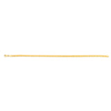 14K Yellow Gold 7.5 3.1mm Diamond Cut Round Franco Chain Bracelet with Lobster Lock