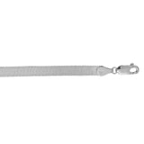 14K White Gold 7  4.6mm Imperial Herringbone Chain Bracelet with Lobster Clasp