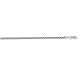 14K White Gold 24 1.6mm Solid Round Box Chain with Lobster Clasp