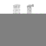 Silver Polished Fancy Chain Drop Earrings with Push Back Closure. Rhodium Plated.