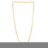 Silver (14k Yellow Gold Plated) 24 2.6mm Polished Round Box Chain Necklace with Lobster Clasp.