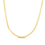 Silver (14k Yellow Gold Plated) 16 3.4mm Imperial Herringbone Chain Necklace with Lobster Clasp.