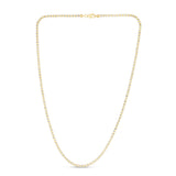 14K Two-tone Gold 16 2.7mm Fancy Ice Chain Necklace with Lobster Clasp