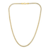 14K Two-tone Yellow Gold 4.25mm Fancy Ice 8 Chain Bracelet with Lobster Clasp