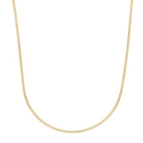 14K Yellow Gold 2.2mm Light Gourmette (Baby Cuban) 22 Chain with Lobster Clasp