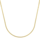 14K Yellow Gold 2.8mm Light Gourmette (Baby Cuban) 16 Chain with Lobster Clasp