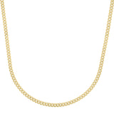 14K Yellow Gold 3.65mm Light Gourmette (Baby Cuban) 22 Chain with Lobster Clasp
