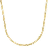 14K Yellow Gold 4.1mm Light Gourmette (Baby Cuban) 22 Chain with Lobster Clasp