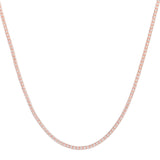 14K Rose Gold Two-Tone 3.3mm Fancy 18 Ice Chain with Lobster Clasp