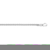 14K White Gold 2.74mm Fancy 20 Ice Chain Necklace with Lobster Clasp
