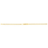 14K Yellow Gold Curb ID 7 Bracelet with Lobster Clasp