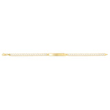 14K Yellow Gold Pave Curb Pave ID 7 Bracelet with Lobster Clasp