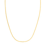 14K Yellow Gold Diamond Cut Lite Rolo Double Extendable Chain with Lobster Clasp. 18 Total length with jump ring at 16 and 17.