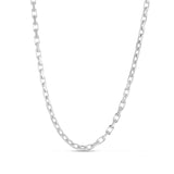 Sterling Silver 3.4mm 22 French Cable Chain with Lobster Clasp. Item is rhodium plated.