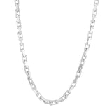 Sterling Silver 6.12mm 24 French Cable Chain Necklace with Lobster Clasp. Item is rhodium plated.