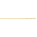 14K Yellow Gold 16 2.6mm Oval Snake Chain Necklace with Lobster Clasp.
