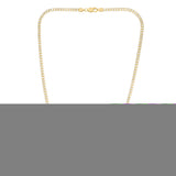 10K Two-tone Gold 20 3.8mm Fancy Ice Chain Necklace with Lobster Clasp