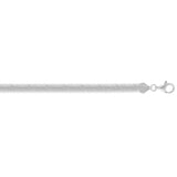 Sterling Silver 20 6.4mm Oval Snake Chain Necklace with Lobster Clasp. Item is rhodium plated.
