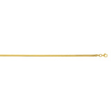 Sterling Silver (Yellow Gold Plated) 18 2.6mm Oval Snake Chain Necklace with Lobster Clasp.