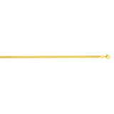 Sterling Silver (Yellow Gold Plated) 18 3.3mm Oval Snake Chain Necklace with Lobster Clasp.