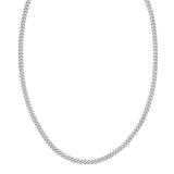 Sterling Silver 22 5.3mm Vintage Puffed Miami Cuban Chain Necklace with Lobster Clasp. Item is rhodium plated.
