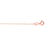 10K Rose Gold 0.68mm Diamond Cut Cable 16 Chain with Spring Ring Clasp