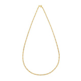 14K Tricolor Gold 18 2mm Pave Valentino Chain Necklace with Spring Ring Clasp