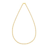 14K Tricolor Gold 20 2.5mm Pave Valentino Chain Necklace with Lobster Clasp