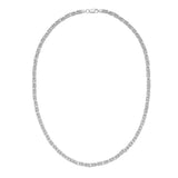 Sterling Silver 24 4.2mm Lite Square Byzantine Chain with Lobster Clasp