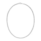 Sterling Silver 24 4.1mm Solid Round Byzantine Chain with Pear Shaped Lobster Clasp