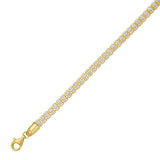 Silver with Gold Plating 22 Fancy Ice Chain with Pear Shaped Lobster Clasp