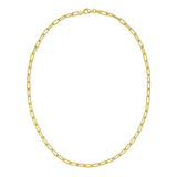 Silver with Gold Plating 20 4.1mm Round Link Paperclip Chain with Pear Shaped Lobster Clasp