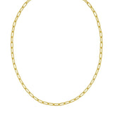 Silver with Gold Plating 18 5.2mm Round Link Paperclip Chain with Lobster Clasp