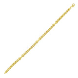 14K Yellow Gold 8.5 Polished Hardware Round Box Link Chain Bracelet with Lobster Clasp