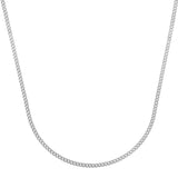 14K White Gold 22 2.8mm Light Gourmette Chain with Lobster Clasp