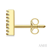 1/10 Ctw Initial 'A' Round Cut Diamond Earrings in 10K Yellow Gold