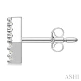 1/10 Ctw Initial 'Y' Single Cut Diamond Earrings in 10K White Gold