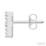 1/10 Ctw Initial 'F' Single Cut Diamond Earrings in 10K White Gold