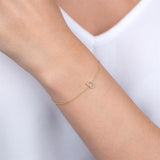 1/20 Ctw Initial 'K' Round Cut Diamond Bracelet in 10K White Gold