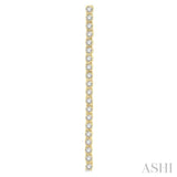 1 Ctw Single Line Drop Round Cut Diamond Tennis Earring in 14K Yellow Gold