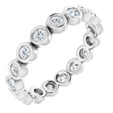 10K White Gold 5/8 CTW Natural Diamond Eternity Band Size 7.25