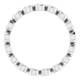 10K White Gold 5/8 CTW Natural Diamond Eternity Band Size 7.5