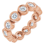 10K Rose Gold 9/10 CTW Natural Diamond Eternity Band Size 4.25