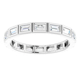 10K White Gold 1/2 CTW Natural Diamond Eternity Band Size 5